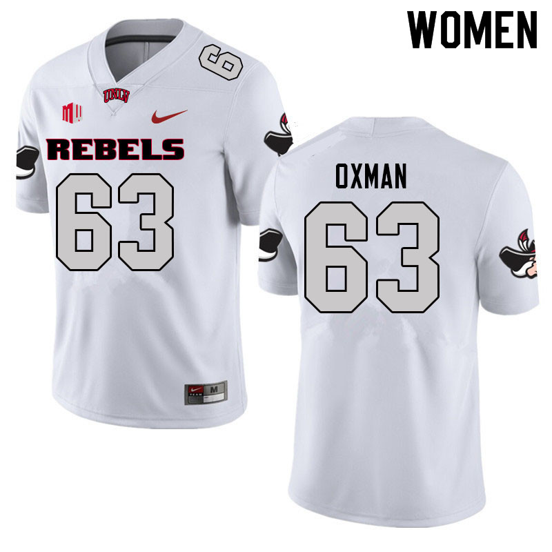 Women #63 David Oxman UNLV Rebels College Football Jerseys Sale-White